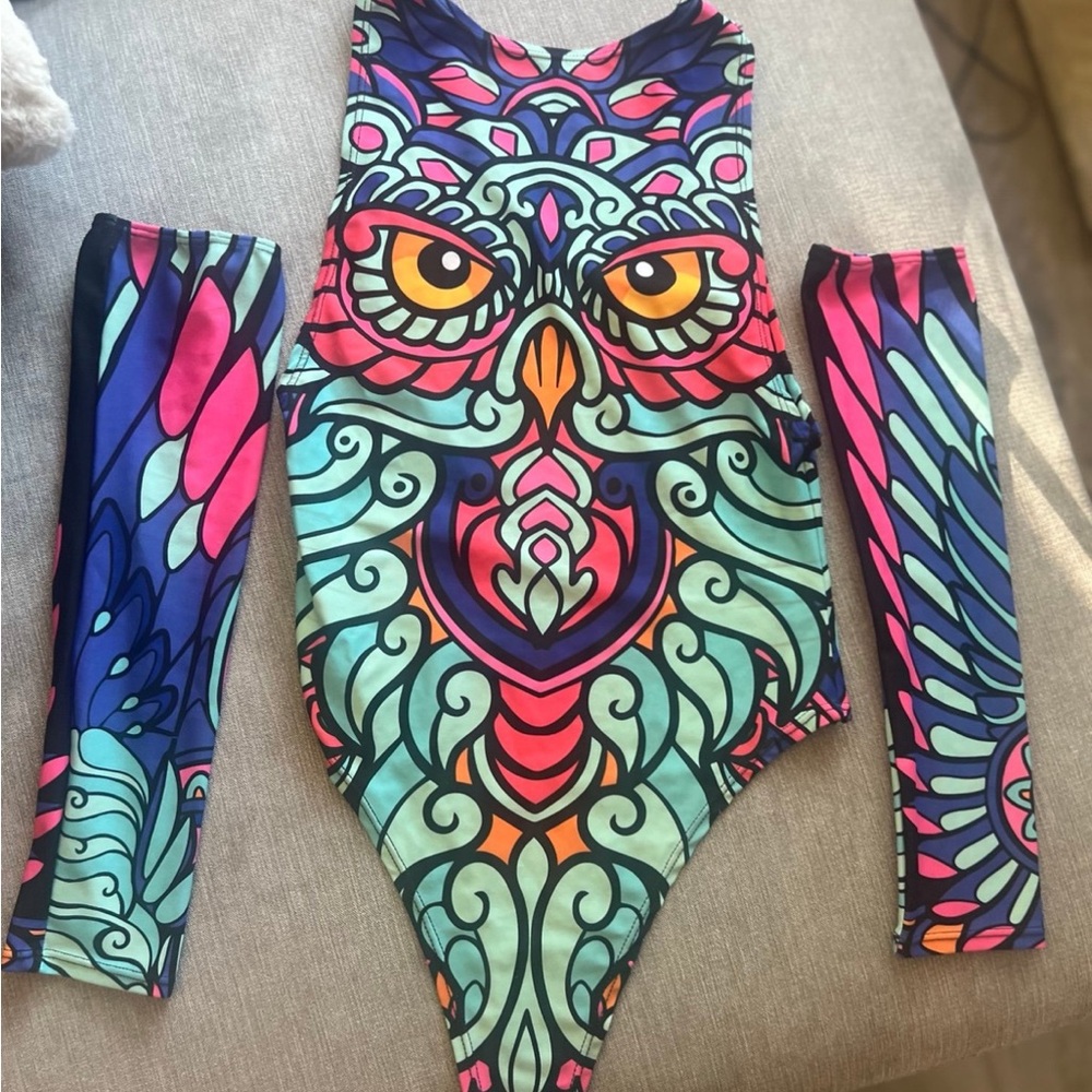 Freedom Rave Wear Owl Bodysuit Set
